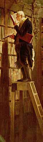 Le rat de bibliothèque, 1849, Carl Spitzweg, détail