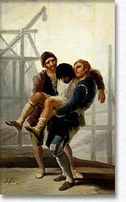 Détail du maçon blessé de Goya,  1787