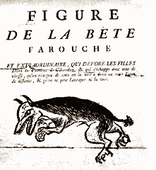 Canard du 24 nov 1764  reproduit dans  "la Bête du Gévaudan" de François Fabre, éditions Borée