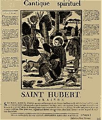 Saint Hubert patron des Ardennes, image d'Epinal